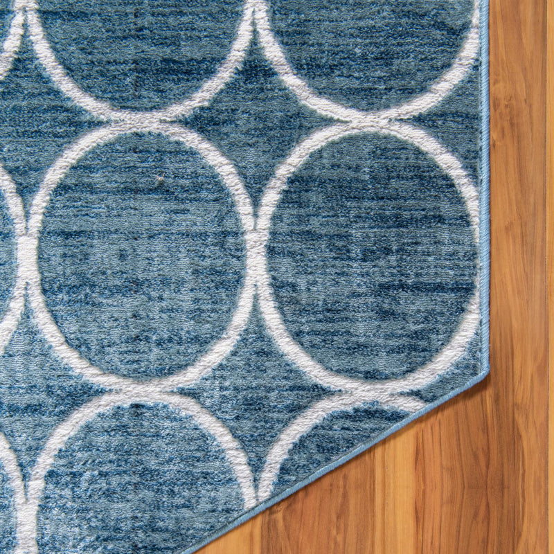 Garden Maze Retreat Collection Area Rug - Ivyhaven Octagon Blue lifestyle 117