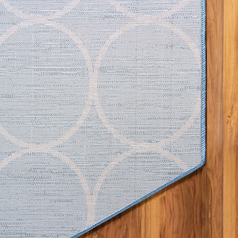 Garden Maze Retreat Collection Area Rug - Ivyhaven Octagon Blue lifestyle 123