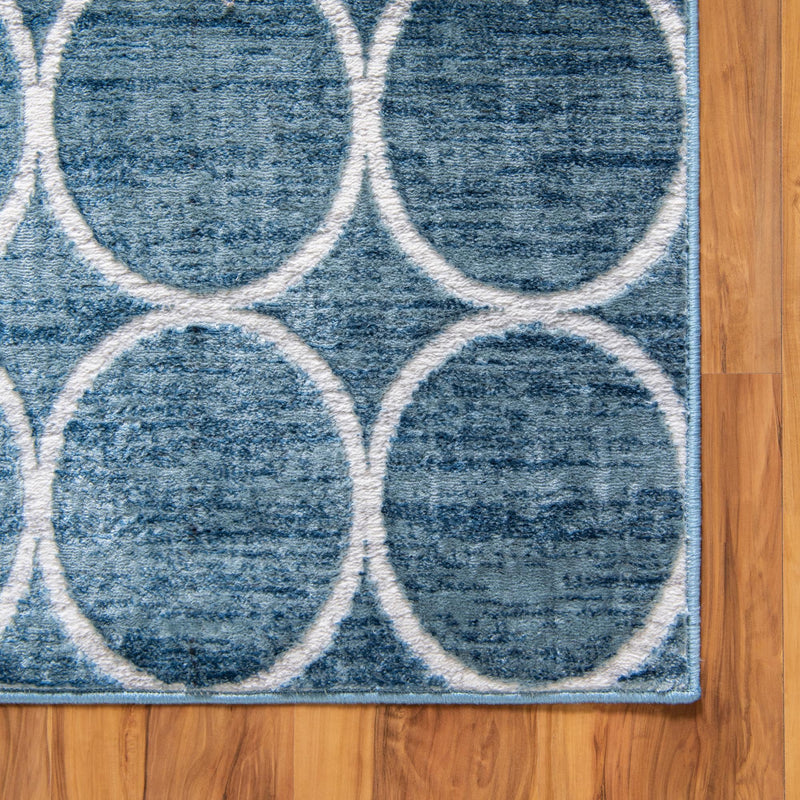 Garden Maze Retreat Collection Area Rug - Ivyhaven Square Blue lifestyle 110
