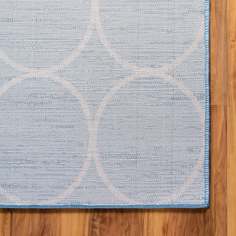 Garden Maze Retreat Collection Area Rug - Ivyhaven Square Blue lifestyle 114