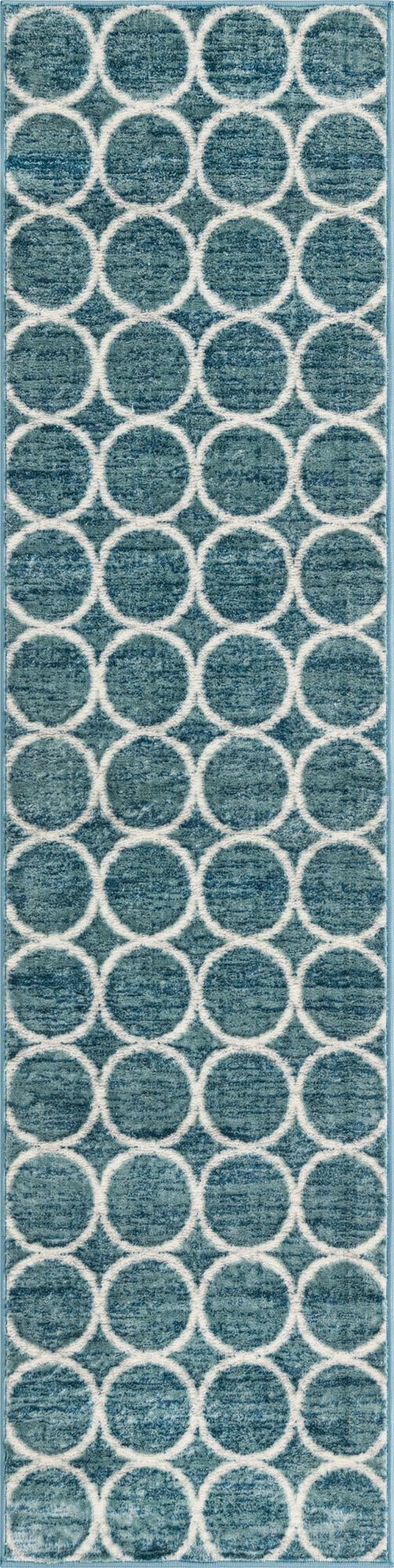 Garden Maze Retreat Collection Area Rug - Ivyhaven Runner Blue lifestyle 53
