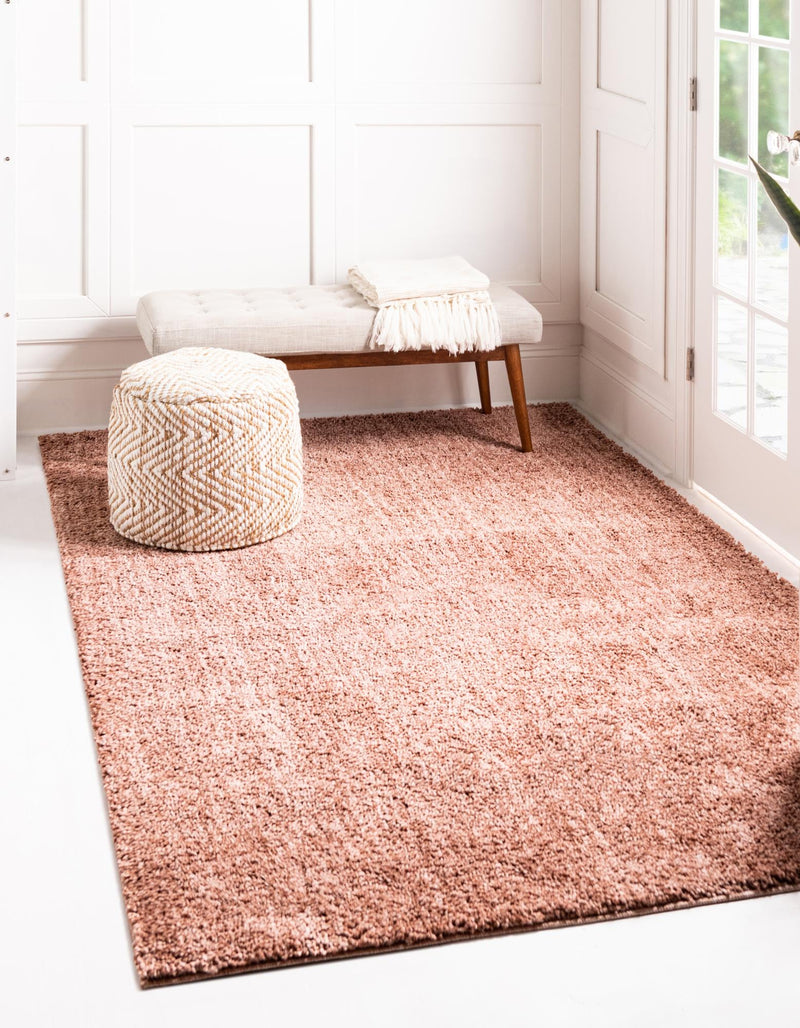 Plush Paradise Retreat Collection Area Rug - Santorini (Grapefruit Pink) Rectangle Grapefruit Pink lifestyle 2