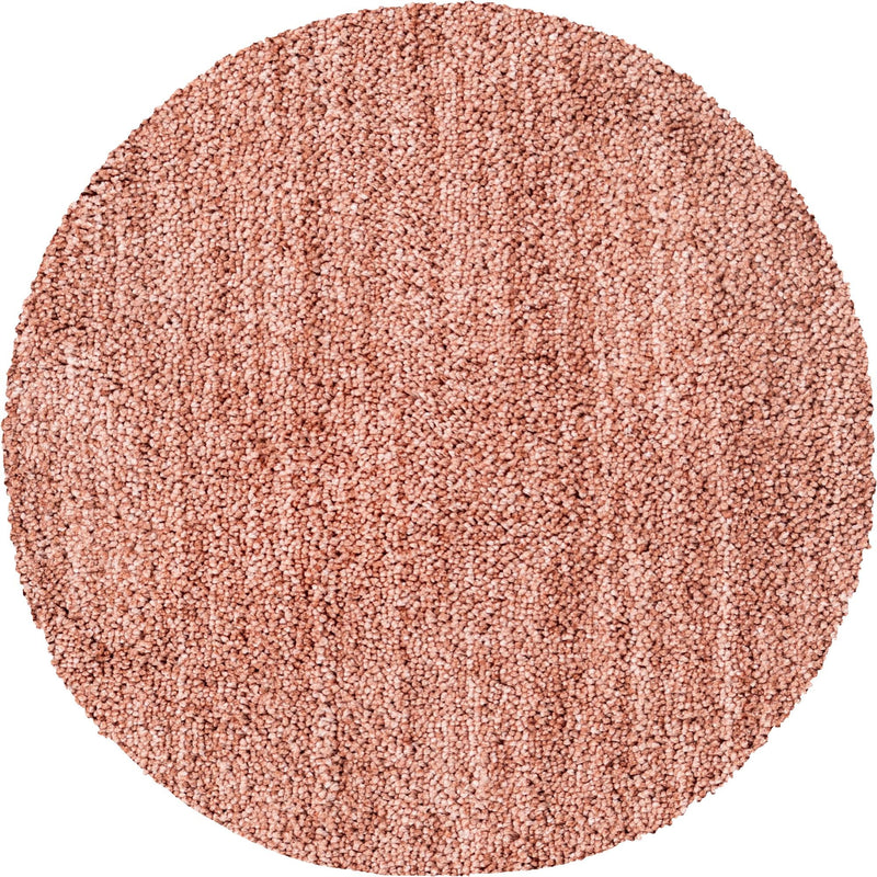 Plush Paradise Retreat Collection Area Rug - Santorini (Grapefruit Pink) Round Grapefruit Pink lifestyle 12