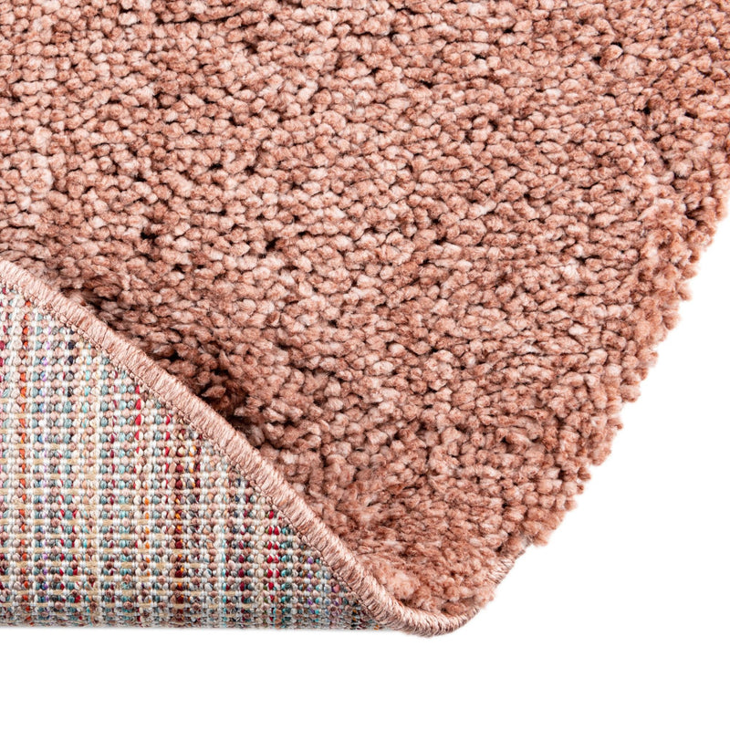 Plush Paradise Retreat Collection Area Rug - Santorini (Grapefruit Pink) Round Grapefruit Pink lifestyle 33