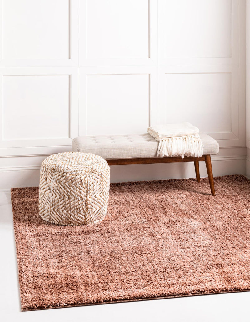 Plush Paradise Retreat Collection Area Rug - Santorini (Grapefruit Pink) Square Grapefruit Pink lifestyle 16