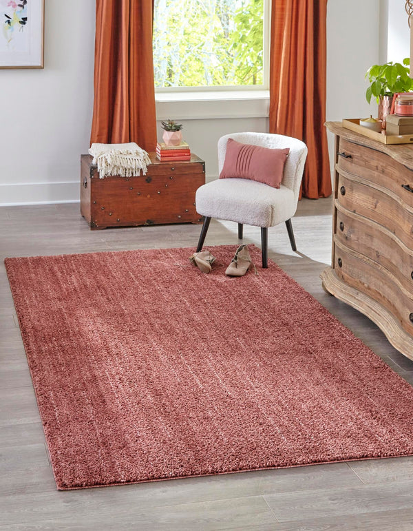 Plush Paradise Retreat Collection Area Rug - Santorini (Pomegranate Red) Rectangle Pomegranate Red lifestyle 2