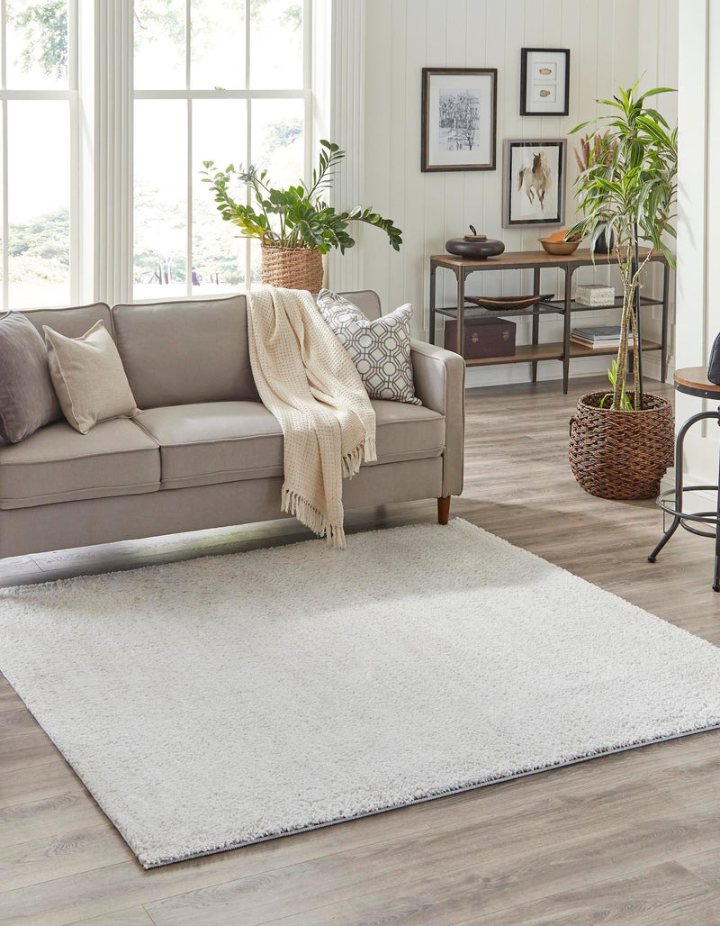 Plush Paradise Retreat Collection Area Rug - Santorini (Sea Salt White) Square Sea Salt White lifestyle 16