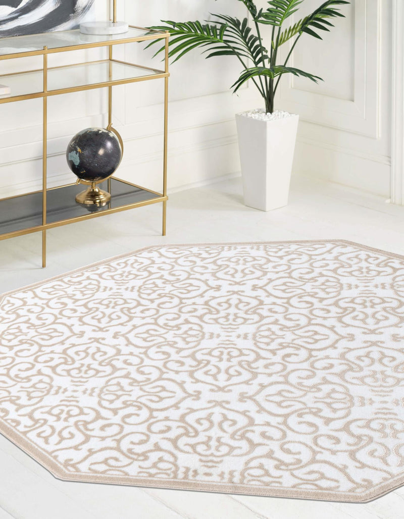 Andes Summit Collection Area Rug - Chimborazo Octagon Snow White lifestyle 21