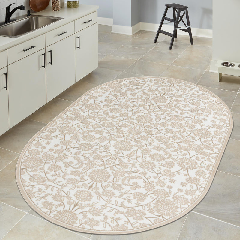 Andes Summit Collection Area Rug - Chimborazo Oval Snow White lifestyle 73