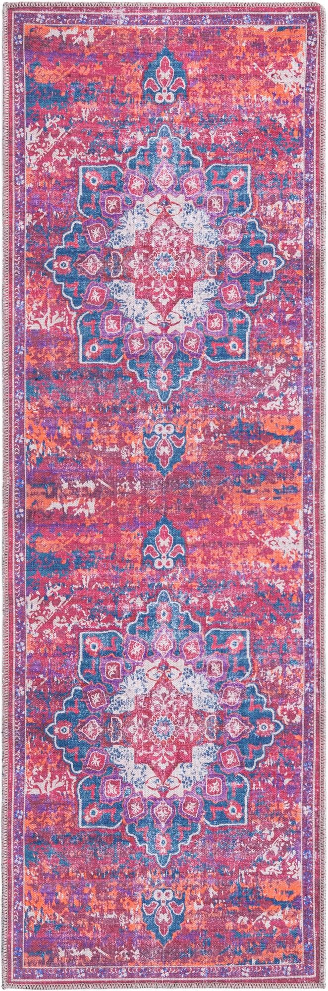 Baroque Era Collection Area Rug - Versailles (Multi Fuchsia) Runner Multi Fuchsia lifestyle 10