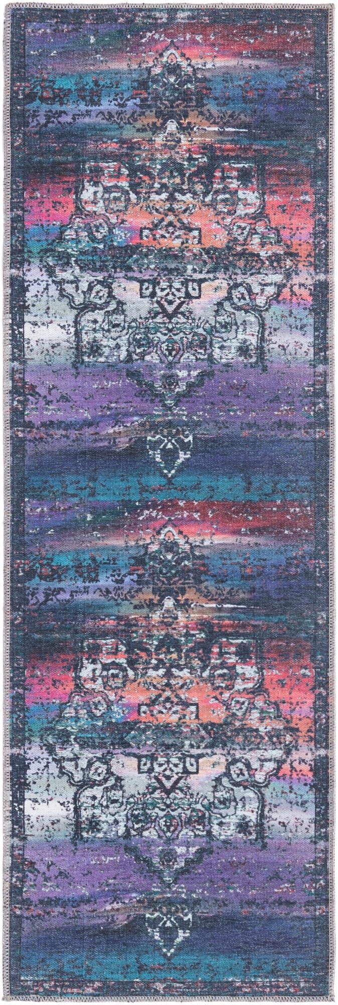 Baroque Era Collection Area Rug - Versailles (Multi Blue) Runner Multi Blue lifestyle 14