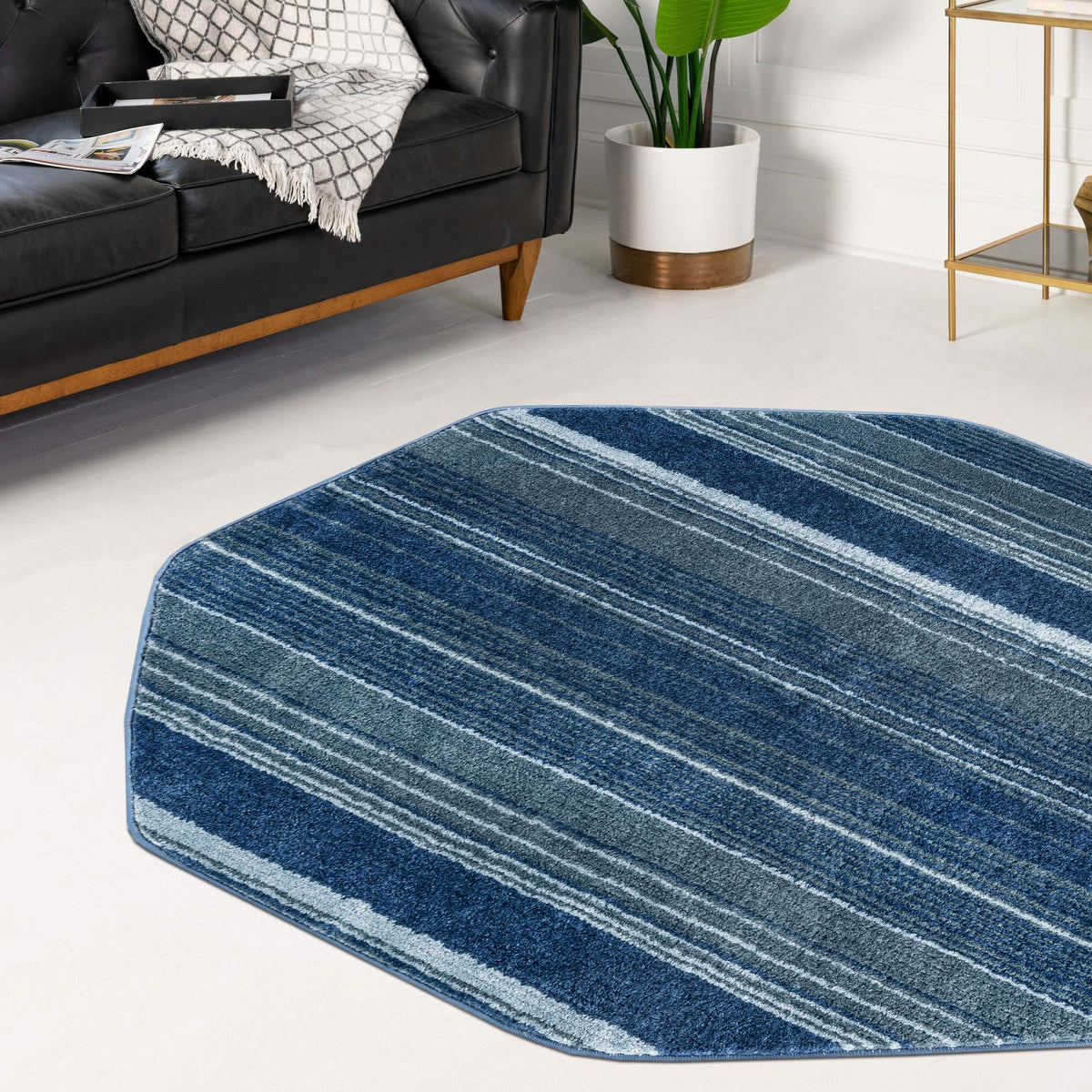 Jewel Oasis Collection Area Rug - Sapphire (Blue) Octagon Blue lifestyle 52