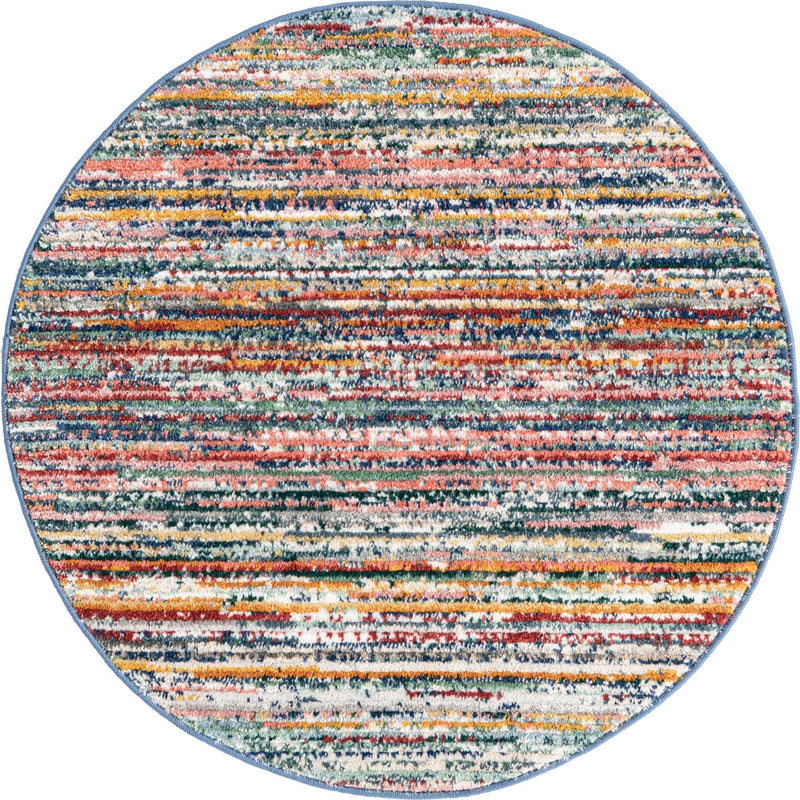Jewel Oasis Collection Area Rug - Sapphire (Multi) Round Multi lifestyle 16