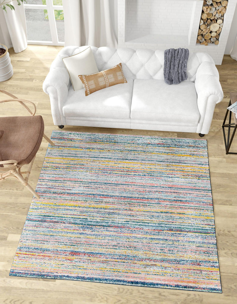 Jewel Oasis Collection Area Rug - Sapphire (Multi) Square Multi lifestyle 22