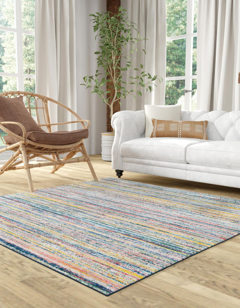 Jewel Oasis Collection Area Rug - Sapphire (Multi) Square Multi lifestyle 26