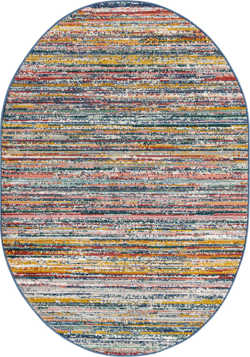 Jewel Oasis Collection Area Rug - Sapphire (Multi) Oval Multi lifestyle 18