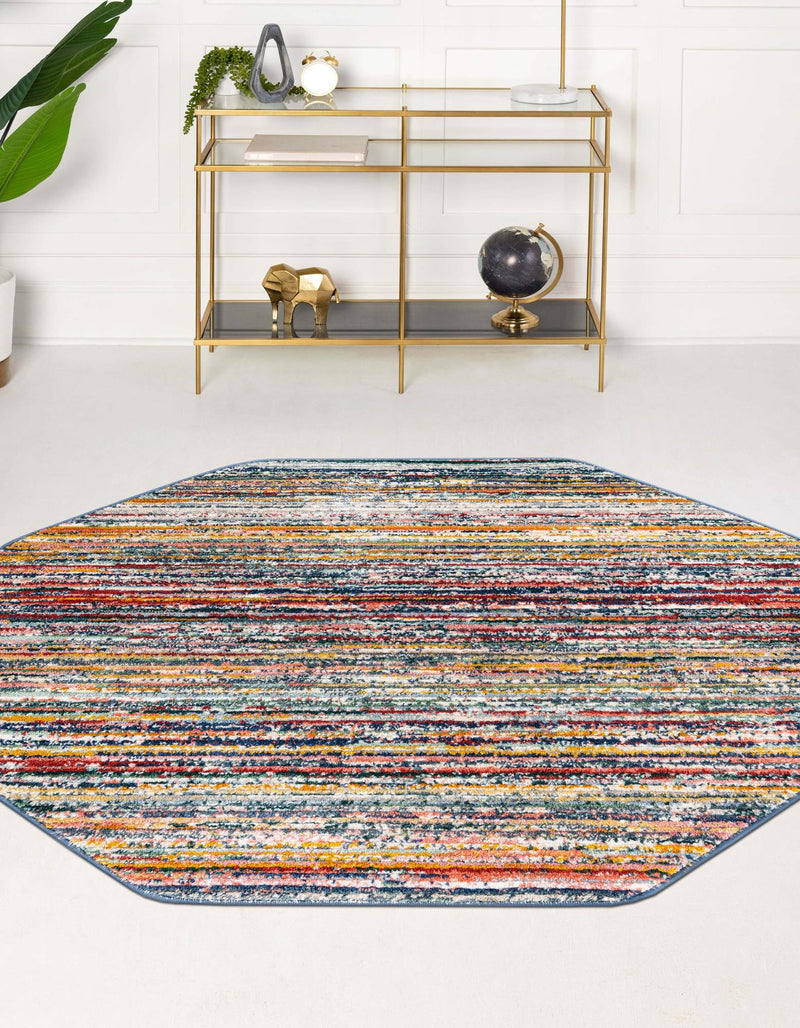Jewel Oasis Collection Area Rug - Sapphire (Multi) Octagon Multi lifestyle 23