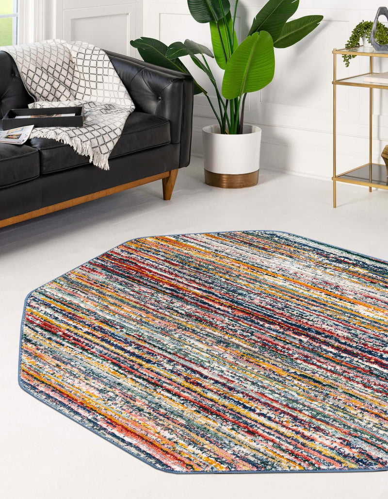 Jewel Oasis Collection Area Rug - Sapphire (Multi) Octagon Multi lifestyle 27