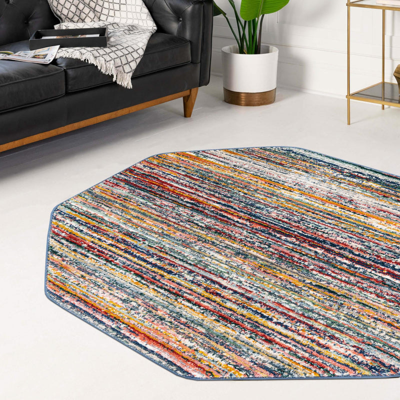 Jewel Oasis Collection Area Rug - Sapphire (Multi) Octagon Multi lifestyle 99