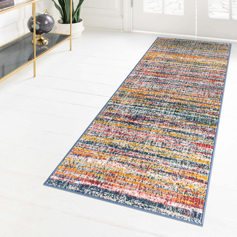 Jewel Oasis Collection Area Rug - Sapphire (Multi) Runner Multi lifestyle 95