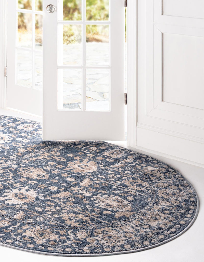 Cascade Range Collection Area Rug - Shasta (Blue) Oval Blue lifestyle 2