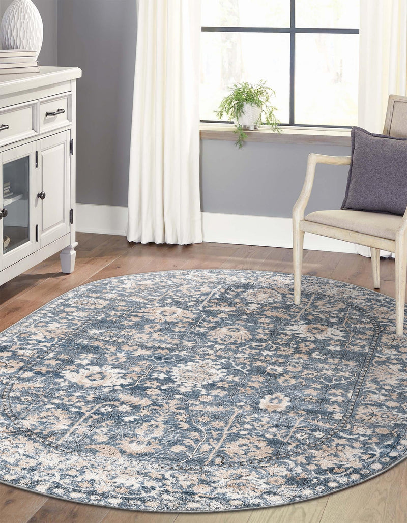 Cascade Range Collection Area Rug - Shasta (Blue) Oval Blue lifestyle 33
