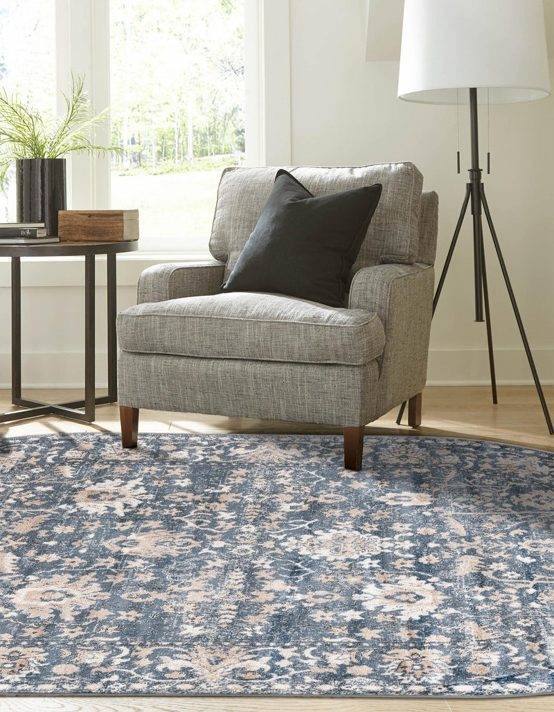 Cascade Range Collection Area Rug - Shasta (Blue) Oval Blue lifestyle 61