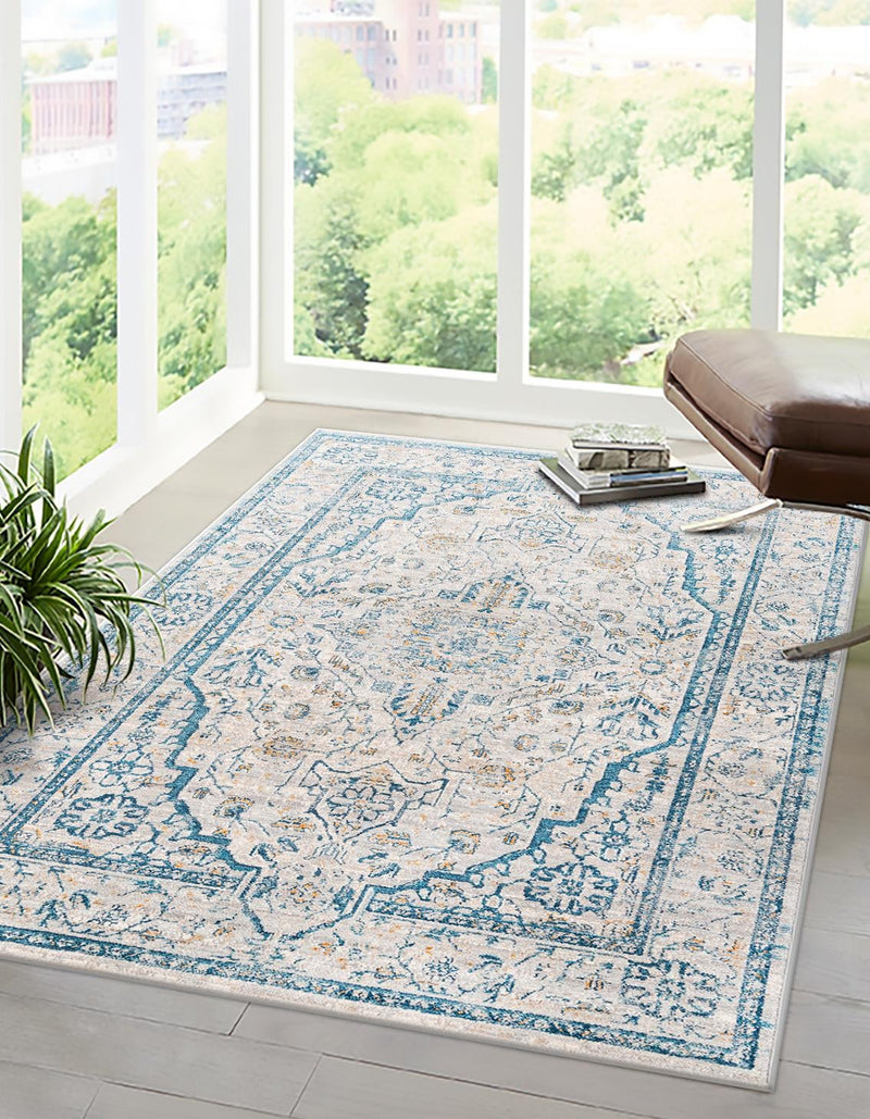 Seville Stripes Collection Area Rug - Cadiz (Light Gray) Rectangle Light Gray lifestyle 2