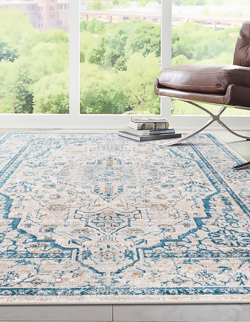 Seville Stripes Collection Area Rug - Cadiz (Light Gray) Rectangle Light Gray lifestyle 3