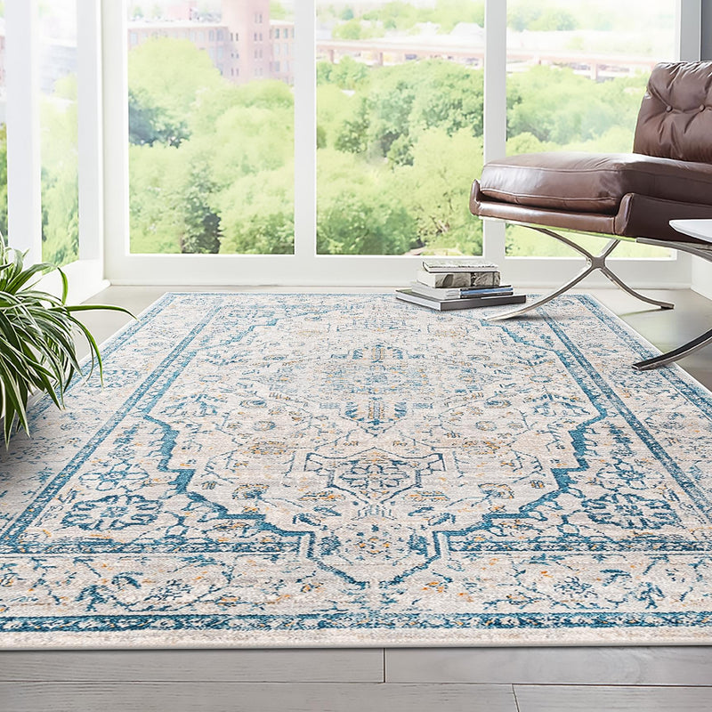 Seville Stripes Collection Area Rug - Cadiz (Light Gray) Rectangle Light Gray lifestyle 5
