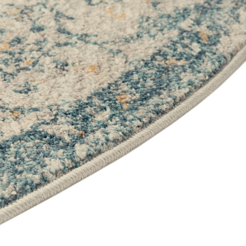 Seville Stripes Collection Area Rug - Cadiz (Light Gray) Round Light Gray lifestyle 28