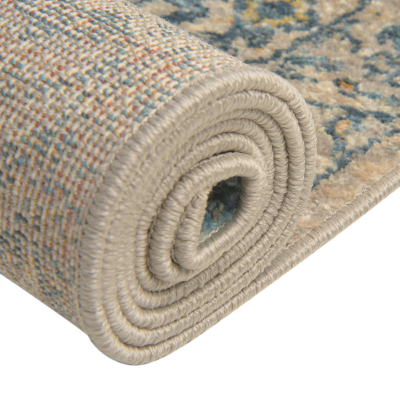 Seville Stripes Collection Area Rug - Cadiz (Light Gray) Round Light Gray lifestyle 53