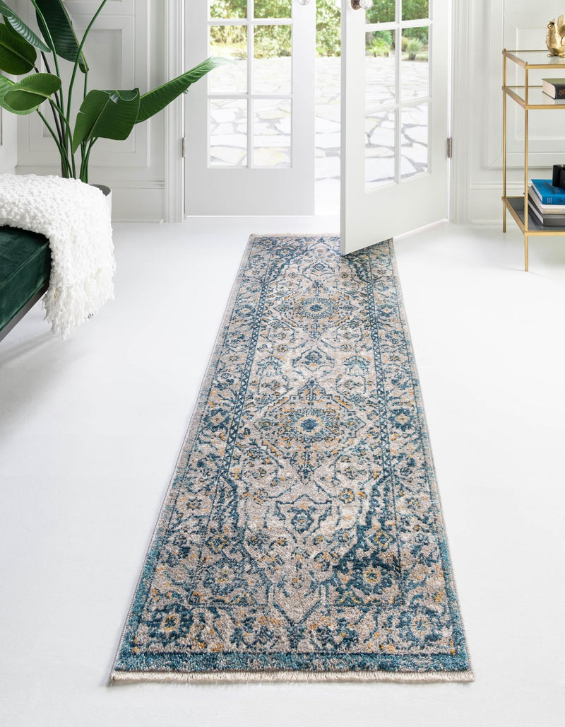 Seville Stripes Collection Area Rug - Cadiz (Light Gray) Runner Light Gray lifestyle 12