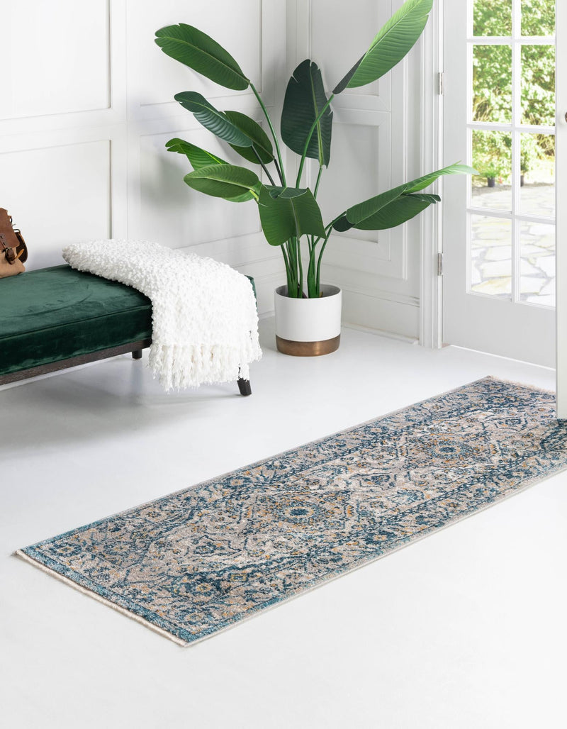 Seville Stripes Collection Area Rug - Cadiz (Light Gray) Runner Light Gray lifestyle 17