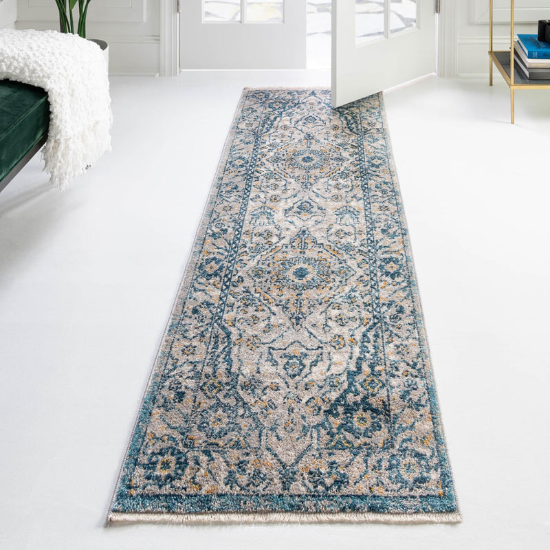 Seville Stripes Collection Area Rug - Cadiz (Light Gray) Runner Light Gray lifestyle 70