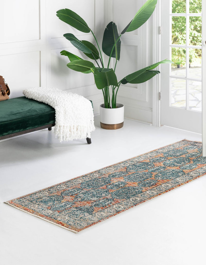 Seville Stripes Collection Area Rug - Granada (Brick Red) Runner Brick Red lifestyle 16