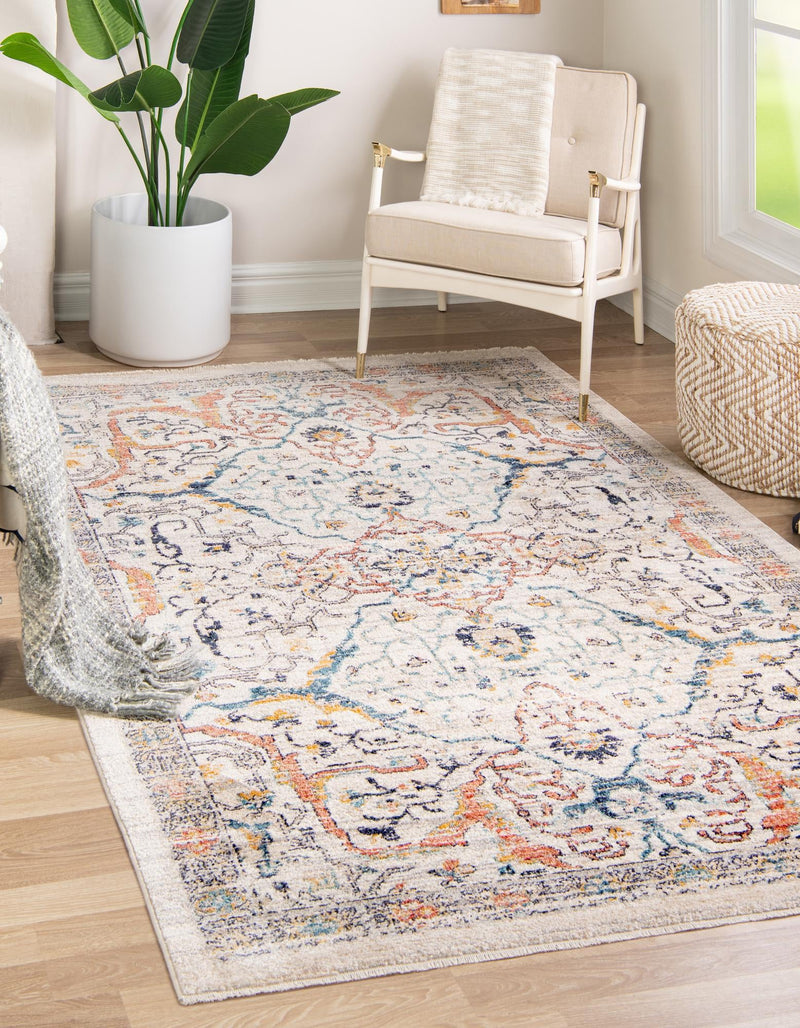 Seville Stripes Collection Area Rug - Malaga (Ivory) Rectangle Ivory lifestyle 2