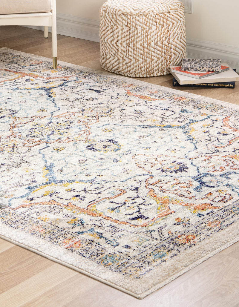 Seville Stripes Collection Area Rug - Malaga (Ivory) Rectangle Ivory lifestyle 3