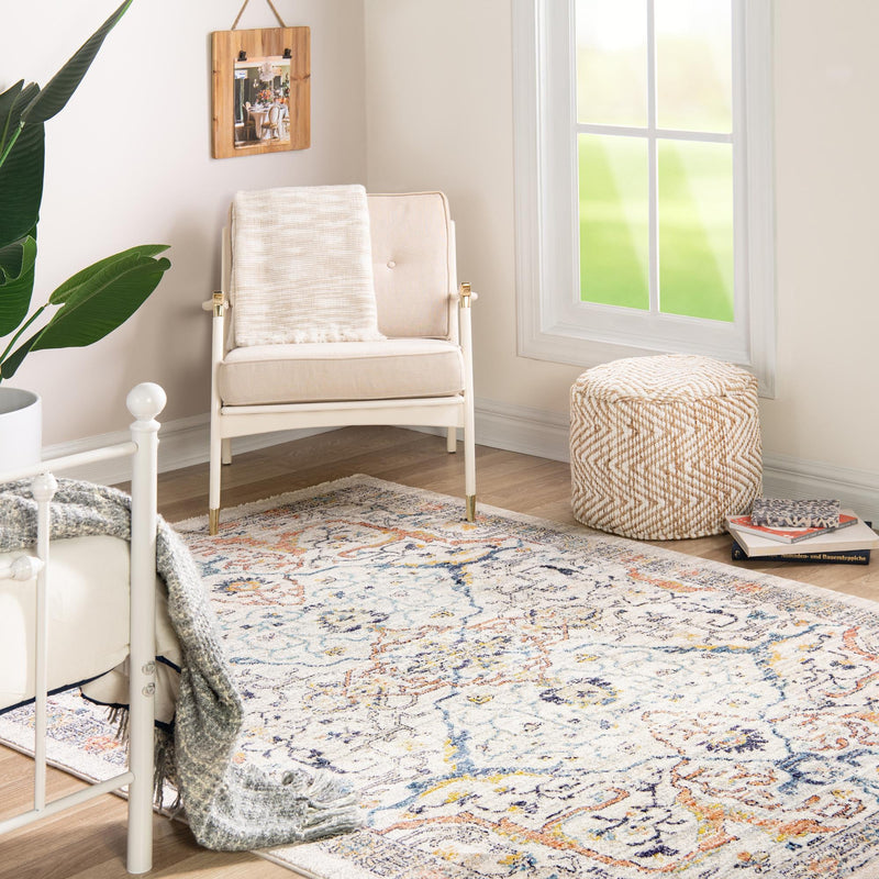 Seville Stripes Collection Area Rug - Malaga (Ivory) Rectangle Ivory lifestyle 5
