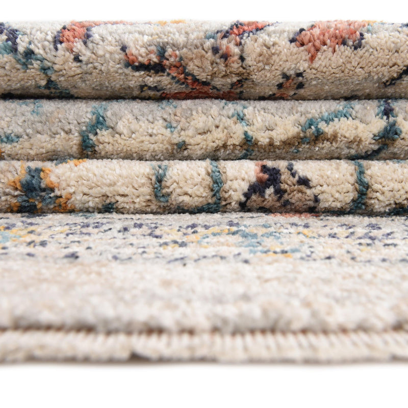 Seville Stripes Collection Area Rug - Malaga (Ivory) Square Ivory lifestyle 63