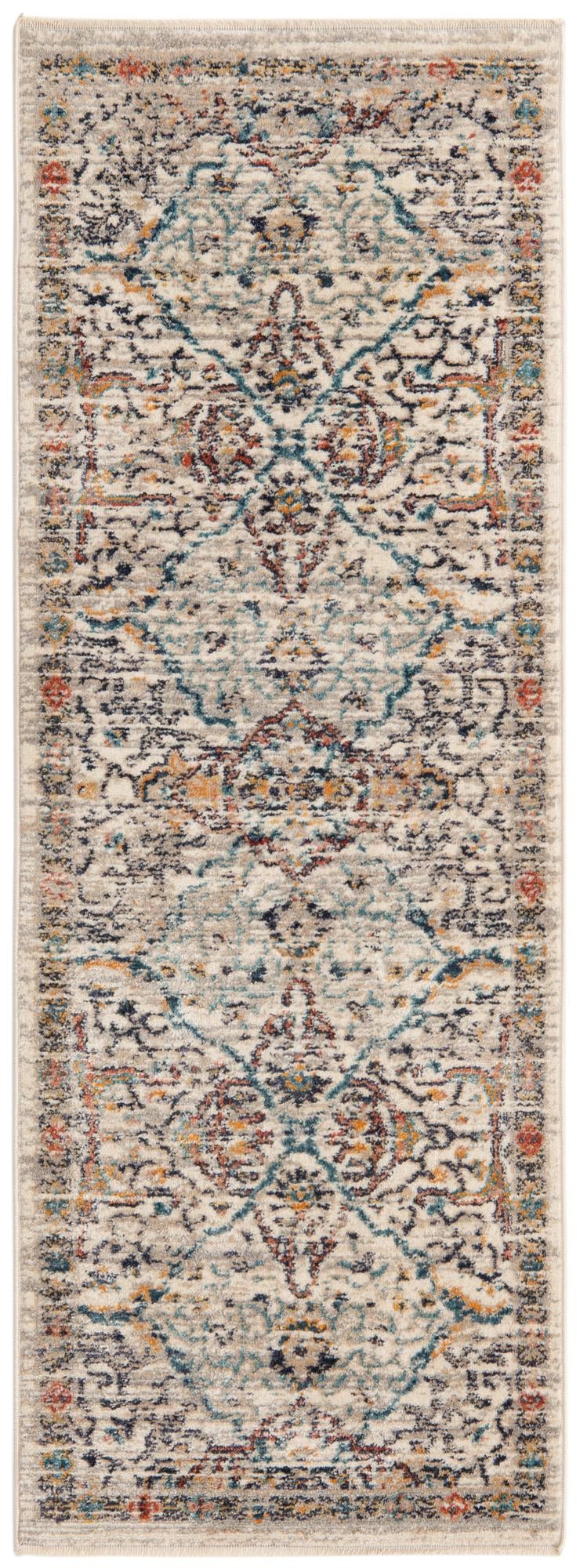 Seville Stripes Collection Area Rug - Malaga (Ivory) Runner Ivory lifestyle 6