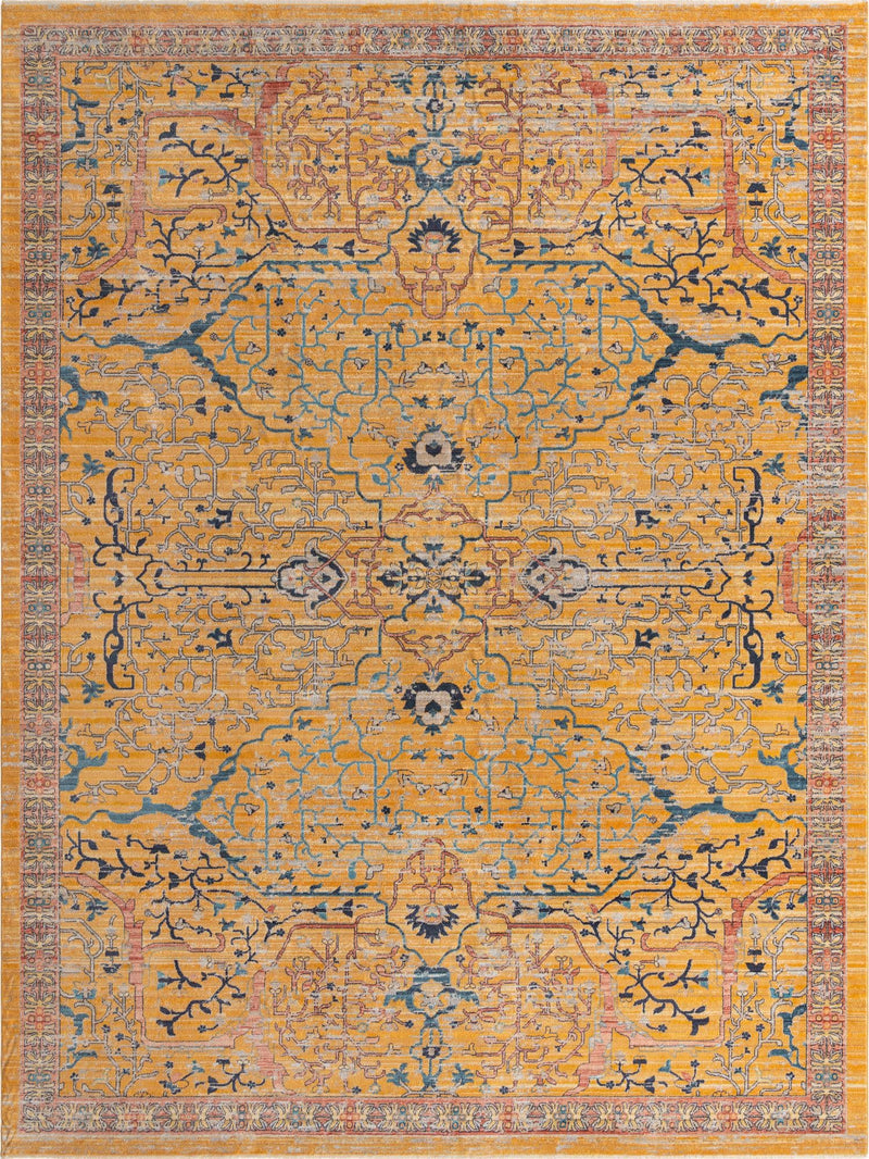 Seville Stripes Collection Area Rug - Malaga (Yellow) Rectangle Yellow Main