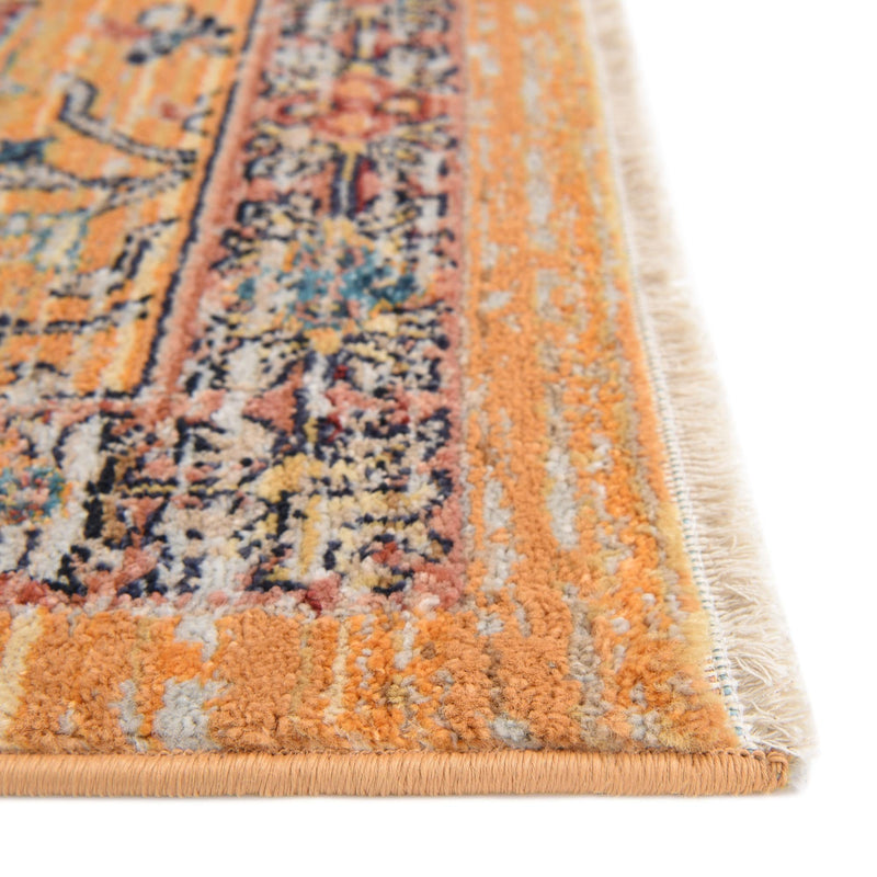 Seville Stripes Collection Area Rug - Malaga (Yellow) Square Yellow lifestyle 28