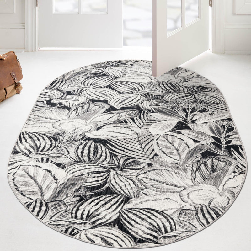 Meadow Breeze Collection Area Rug - Bluebell Oval Charcoal lifestyle 118