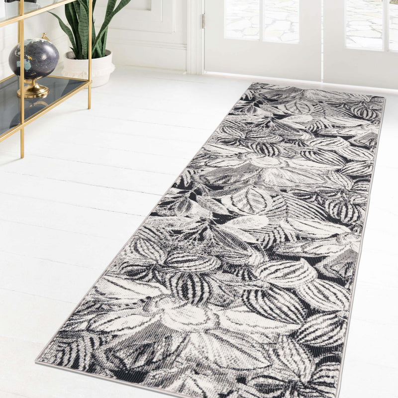 Meadow Breeze Collection Area Rug - Bluebell Runner Charcoal lifestyle 113