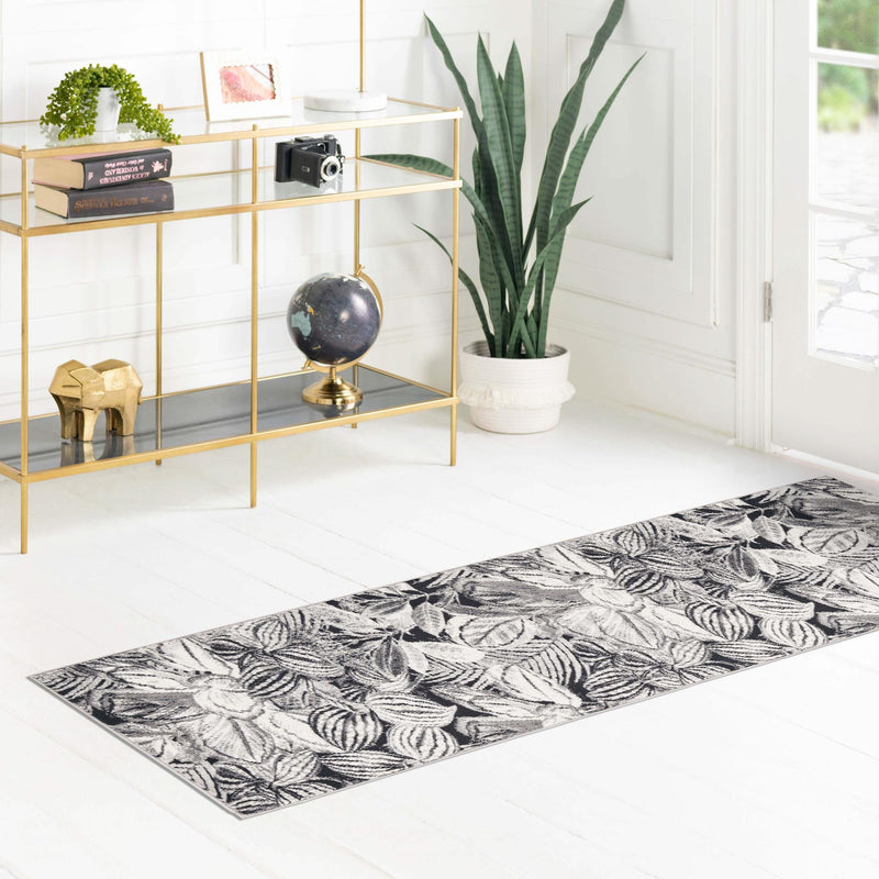 Meadow Breeze Collection Area Rug - Bluebell Runner Charcoal lifestyle 133