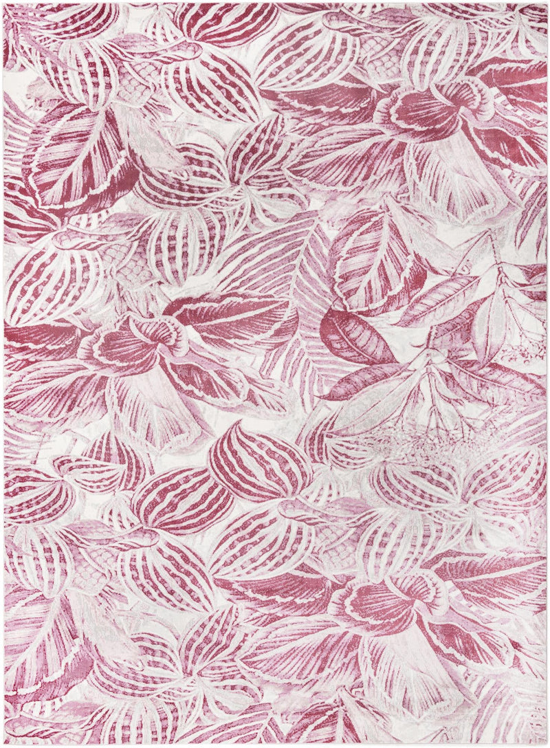 Meadow Breeze Collection Area Rug - Bluebell Rectangle Fuchsia lifestyle 2