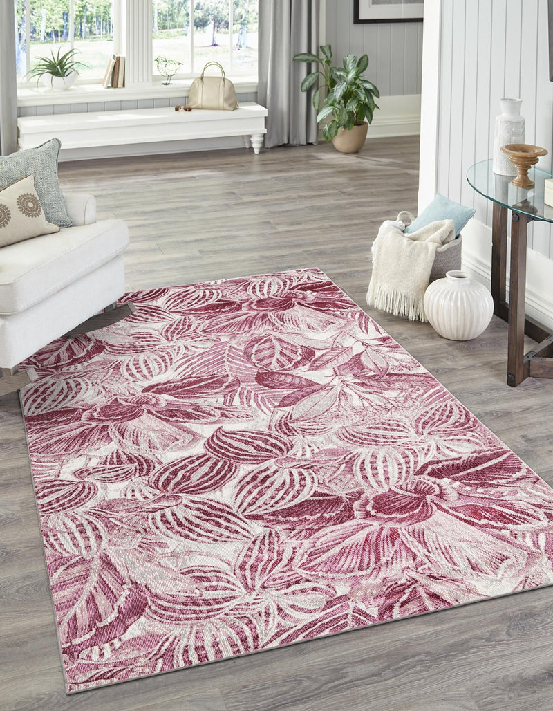 Meadow Breeze Collection Area Rug - Bluebell Rectangle Fuchsia lifestyle 5
