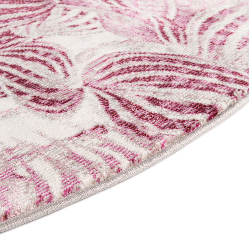 Meadow Breeze Collection Area Rug - Bluebell Round Fuchsia lifestyle 86