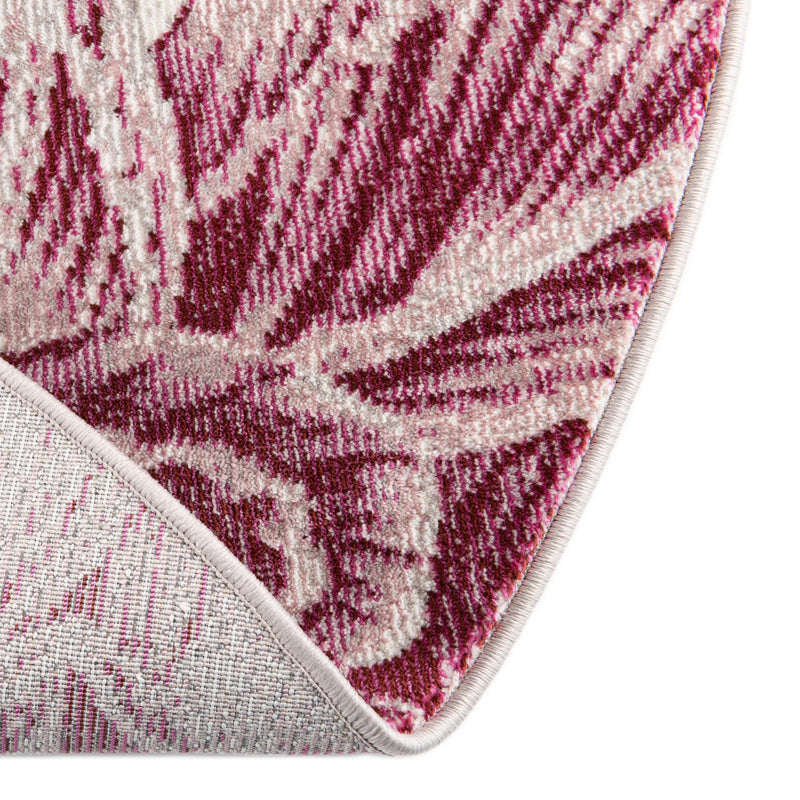 Meadow Breeze Collection Area Rug - Bluebell Round Fuchsia lifestyle 108